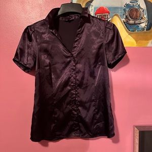 Dark purple satin blouse